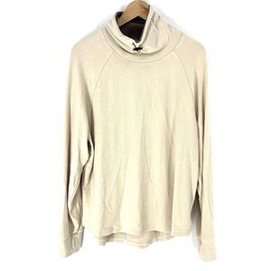 Varley Shirt Small Womens Ivory Fleece Turtle Neck Sweater Comfort Hike Camp